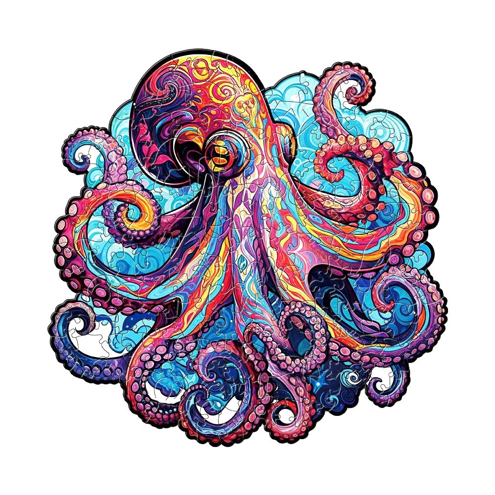 Octopus Wooden Puzzle for Adult, Wooden Jigsaw Puzzle, Large 5 Hours to Complete