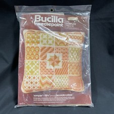 Bucilla Needlepoint Pillow Kit 4110 Sampler Kit NIP Vtg