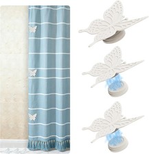 Magnetic Silicone Shower Curtain Clips for Liner, Self Adhesive Windproof Splash
