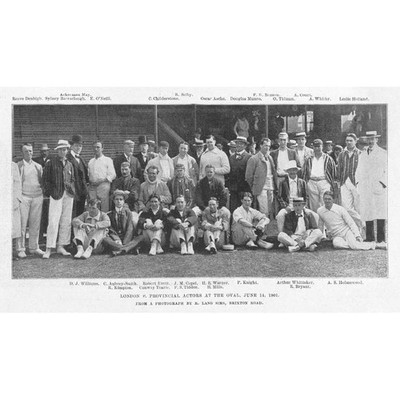 CRICKET London v Provincial Actors at the Oval Antique Print 1901