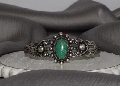 Maisel’s Sterling Silver Green Turquoise Cuff Bracelet 18.3G / 5.75in - Image 1 of 4