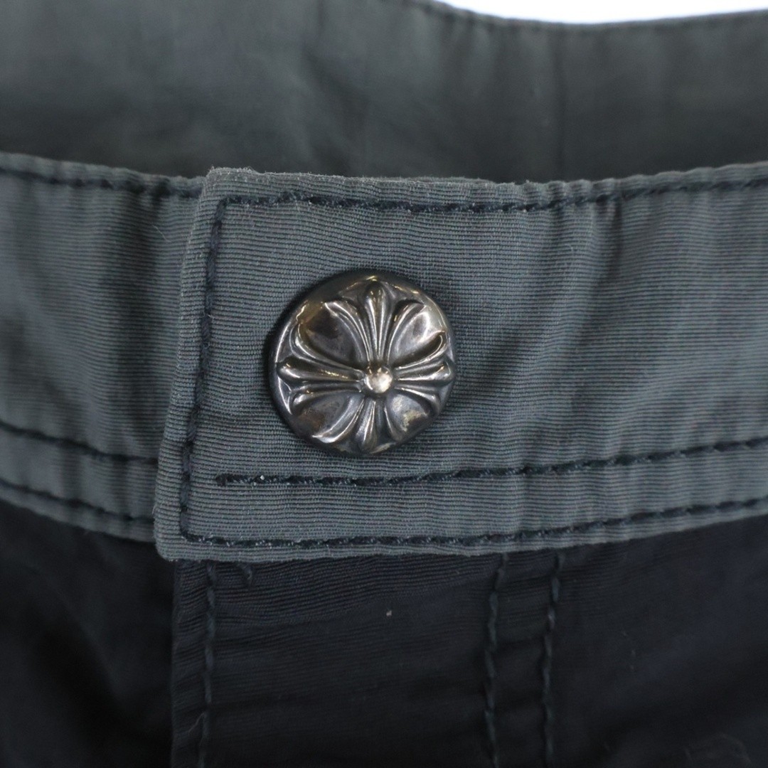 CHROME HEARTS SWIM PANTS CRS BTN Crossball Button Scroll Label Shorts Black Used thumbnail 5