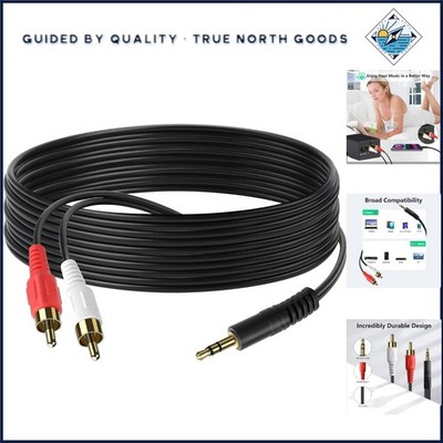 Auxiliary Audio Cable 3.5mm Male to RCA Male for Home Theater Systems