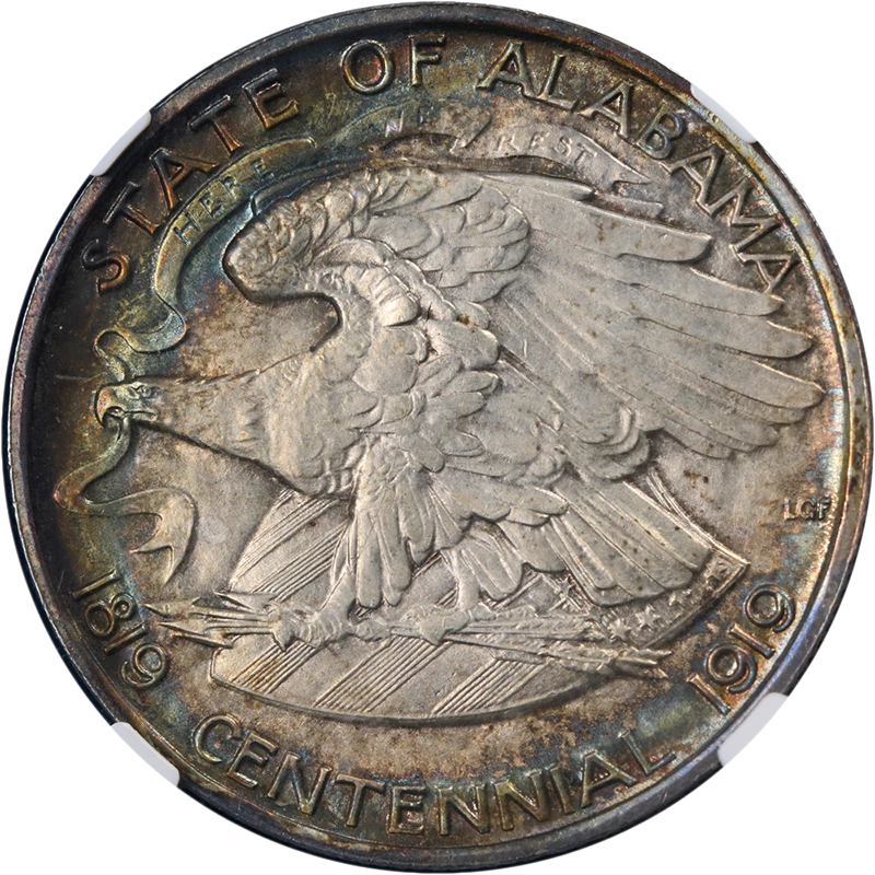 1921 Alabama 2x2 Commem Half Dollar NGC MS62 Superb Eye Appeal Strong Strike - Image 2 of 4