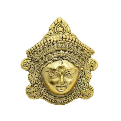 Göttin Durga Gesicht Prunkstück Wandbehang Hindu Religiös Maa Kali Maske Idol