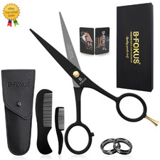 5" Premium Beard Mustache Scissors, Black High Carbon Stainless Steel Beard