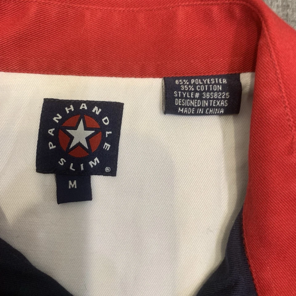 Рубашка мужская Panhandle тонкая на пуговицах вестерн родео средний размер американский флаг - Изображение 4 из 4