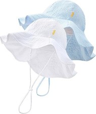 Baby Sun Hat Sun Protection Stripe Wide Brim Toddler Beach Hat Soft Breathable