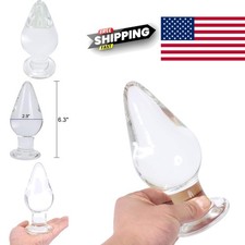 Huge Clear Glass Anal Plug XL Waterproof Borosilicate Training Sex Toy