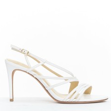 ALEXANDRE BIRMAN white leather caged strappy high heeled sandals EU39.5