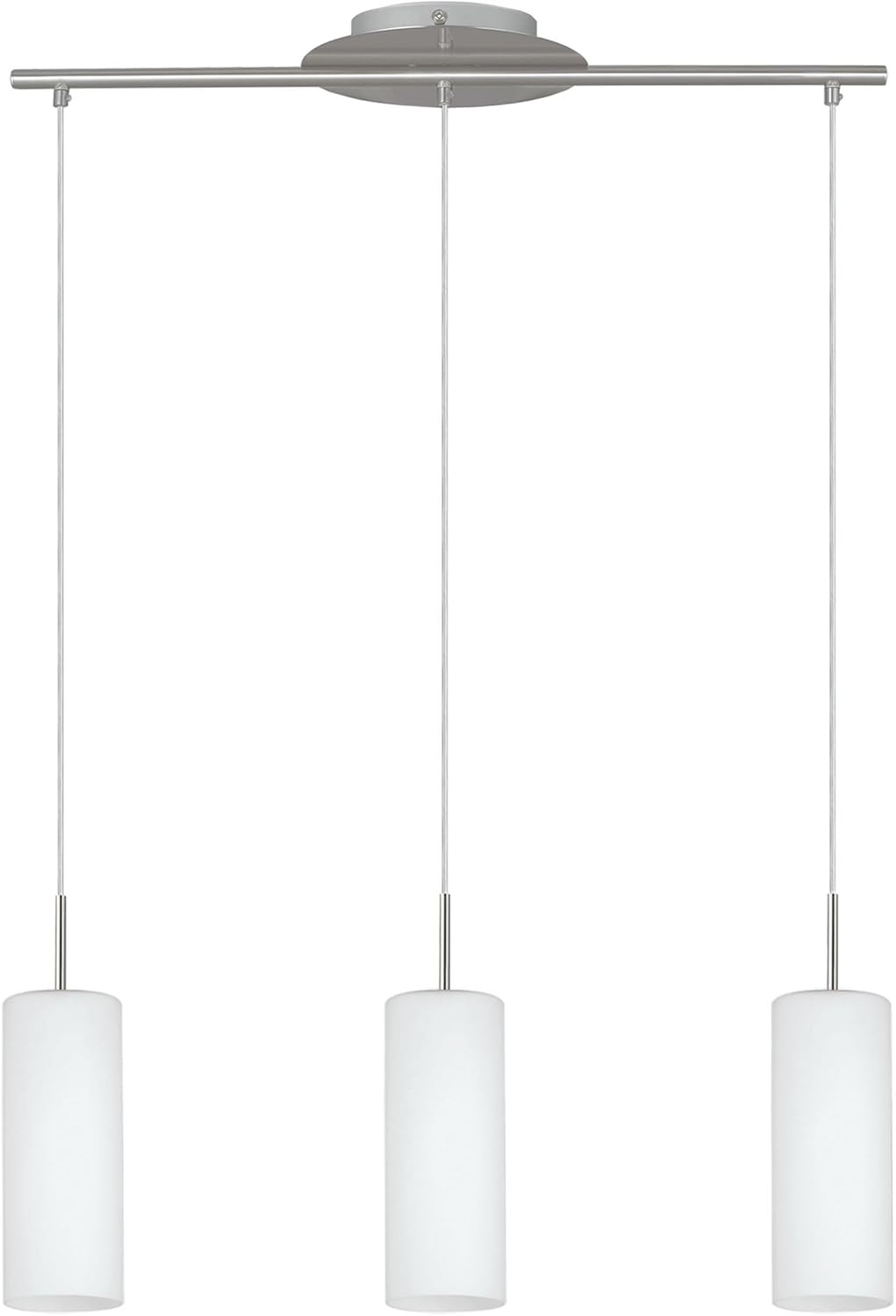 Eglo Troy 3 Lampada a Sospensione, Bianco/Cromo, 72 X 10.5 X 110 Cm