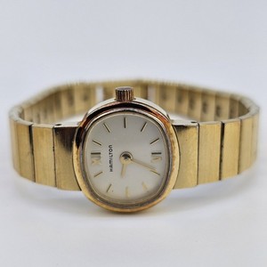 Hamilton Women\'s Watch 19MM Cream Dial Gold Case Bracelet 5.5\