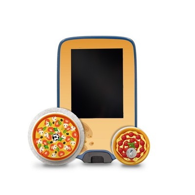 Aufkleber Set passend für Freestyle Libre 2 + 3 Lesegerät + Sensor R229 Pizza