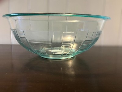 Pyrex #326 Clear Glass Block Test Pattern Mix Nest Bowl 4 Qt Vintage