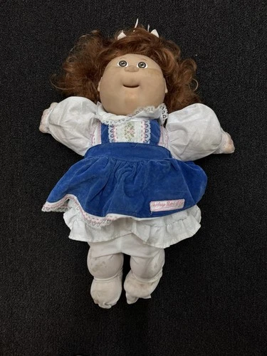 Vintage Cabbage Patch Kids Doll Soft Body Blue Dress As Is