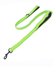 Dog Leash 4FT Green Heavy Duty 2 Padded Handles Reflective for Small Large