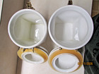 set of 2  Gevalia Kaffe Coffee Storage Canisters White Ceramic Air Tite Lock — photo 5