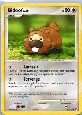Pokemon TCG Bidoof 70/130 Diamond Pearl MP