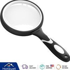 Ergonomic 10X Magnifying Glass with Anti-Glare Lens - Perfect for All Ages
