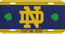 University of Notre Dame Fighting Irish Plastic License Plate
