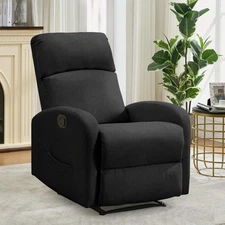 Small Recliner Chair for Small Spaces Linen with Lumbar Pillow for Living Room