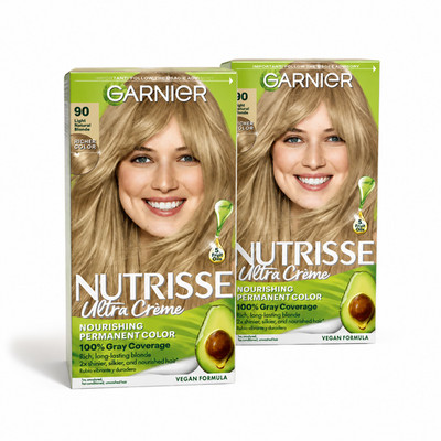 Garnier Nutrisse 90 Light Natural Blonde Macadamia Permanent Hair Color 2 Pack