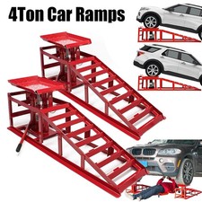 4 ton Hydraulic Car Ramps 2PC Heavy Duty Garage Auto Van Bottle Lift Jack Ramp