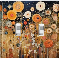 Metal Light Switch Outlet Cover Wall Plate Klimt Style Flowers Art Decor FWR302