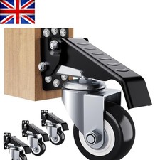 4-Pack Heavy-Duty Steel Workbench Casters - 300KG Load Capacity for All Surfaces
