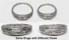 2 Vintage 925 Sterling Silver Corrugated Diamond Cut Rings size 4.5 & 7.5
