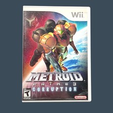 Metroid Prime 3 Corruption Nintendo Wii Game Disc Case & Manual
