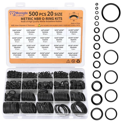 #ad #ad 500 Pcs 20 Sizes O Ring KitRubber O Ring Assortment Kit Rubber Washers Pressur $12.89