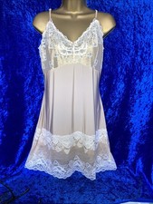 Fantasie 16 38” bust Full Slip Petticoat Deep Lace Hem Silky Satin Glam filmstar