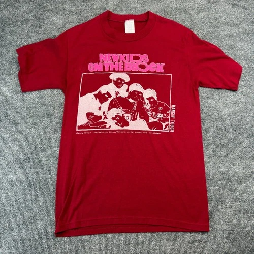 Vintage New Kids On The Block Shirt Medium Red 1988 NKOTB Ha 1980s vintage concert t-shirt, vintage, size M, single stitch, B+ condition