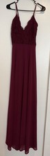 Lulus Burgundy Lace V-Neck Maxi Dress Size M