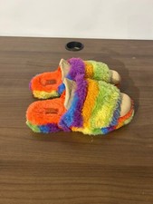 UGG Fluff Yeah Cali Collage Rainbow Slides Kids Slippers 1119840K Size 35 NWOB