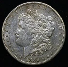 1886-S US Morgan Silver Dollar $1 Coin Rare Key Date AU Details Cleaned #E22