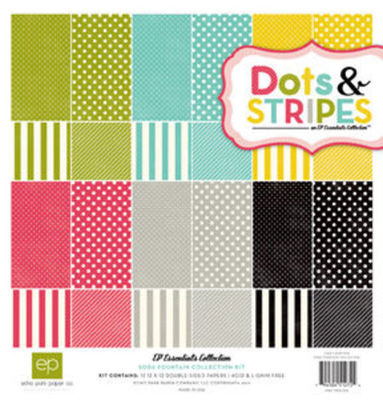 ECHO PARK DOTS & STRIPES ''SODA FOUNTAIN'' 12X12 PAPER SCRAPJACK'S PLACE