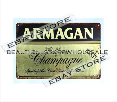 Armagan Champagne Bar Pub drink metal tin sign removable wall art