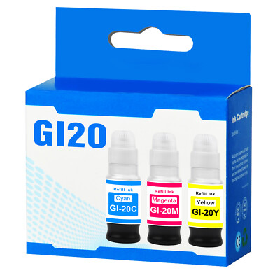 High-Quality GI-20 Compatible Ink   210ml CMY Bottles for Canon MegaTank Printer