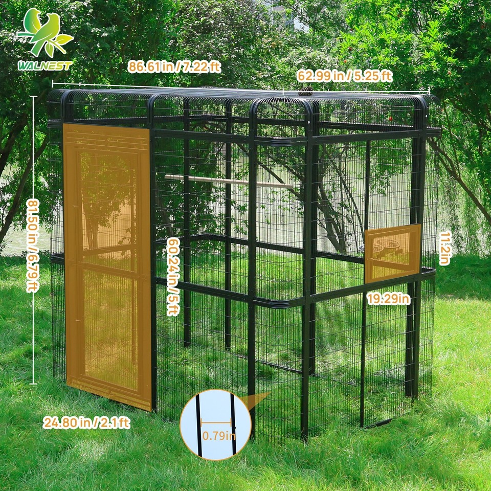 Image showcasing A&E Cage Company Platinum Macaw Mansion Enormous X-Large Bird Cage, 48 ...