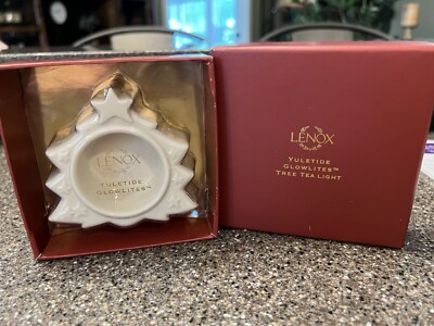Lenox Yuletide Glowlite Tree Tea Light New In Box Porcelain Christmas Tree