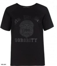 Image of All Saints Short Sleeve Elin Sweat Shirt Black Size 10 BNWT £68