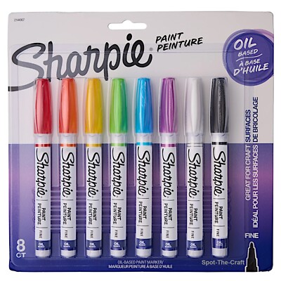 Sharpie Oil Based Paint Markers Assorted Colors Fine Tip 8 Pens 2144007