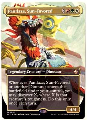 MTG Pantlaza, Sun-Favored *BORDERLESS* Lost Caverns of Ixalan Commander  0020 NM