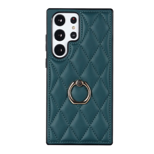 Shockproof Luxury Grid Leather Ring Stand Cover Case For S24 S23 S22 Ultra - Picture 13 of 17