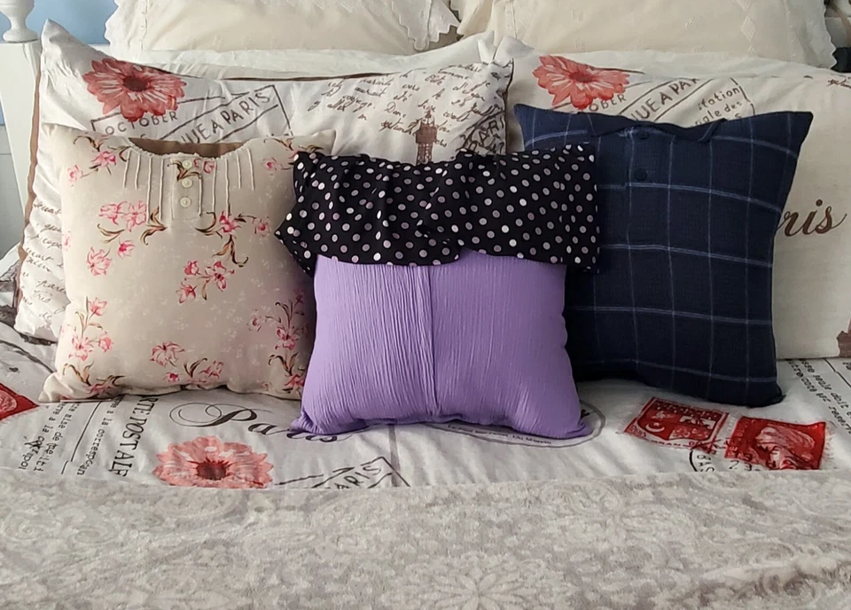 Almohada de memoria personalizada recuerdo hecha de ropa de ser querido, regalo de duelo Foto 4 de 4