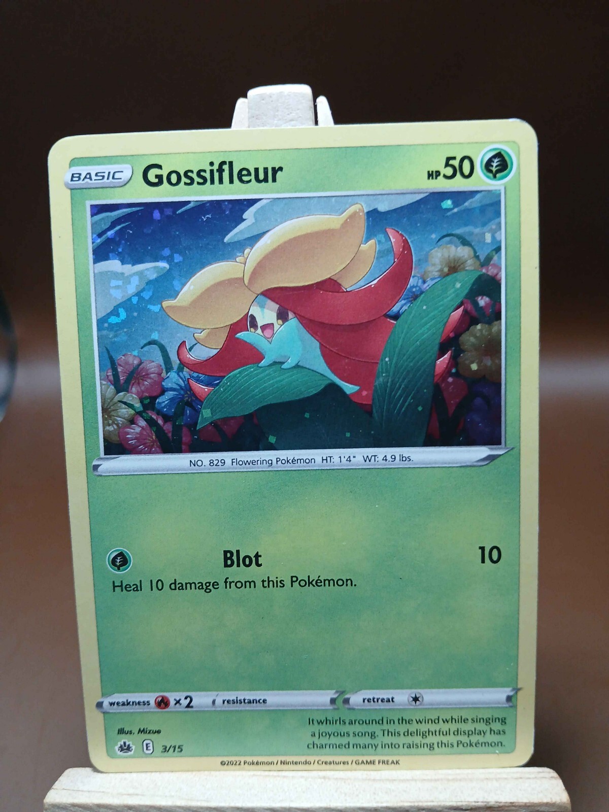 Pokemon MP Gossifleur McDonalds Match Battle Promo 3/15 Confetti Holo Card