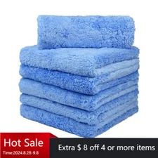 6 Pcs Edgeless Ultra Plush Microfiber Car Drying Towels Wash Buffing Detailing