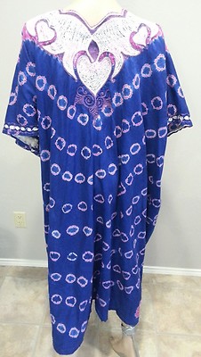 Robe Kaftan Brodée Ethnique Vintage – Style Boho Hippy Festival, Multi-couleurs